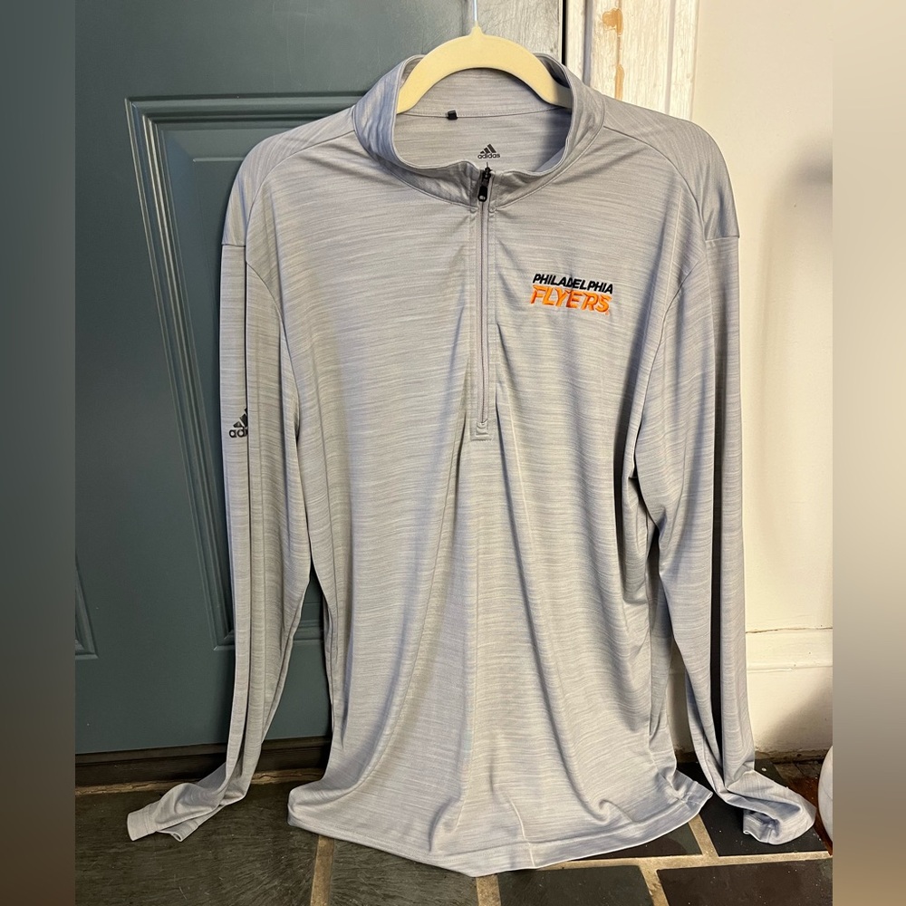 Adidas Philadelphia Flyers Light Gray Quarter-Zip